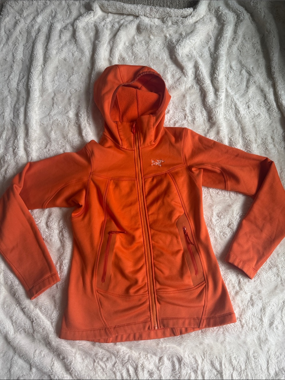 Arc'teryx Orange Hooded Fleece Jacket